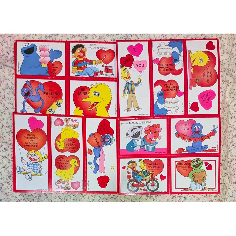 Vintage 1988 Sesame Street Valentines Cards